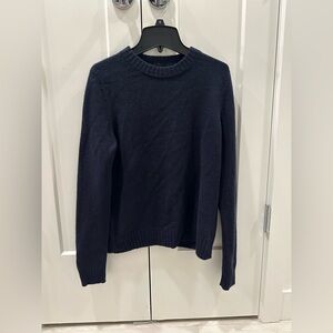 COS Cashmere Crew Neck Sweater Navy Blue